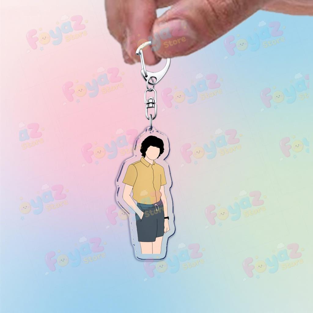 Tv Show Will Byers Keychain for Accessorie Bag Eleven Joyce Byers Art Hellfire Charm Keyrings Jewelry Friends Club Gifts