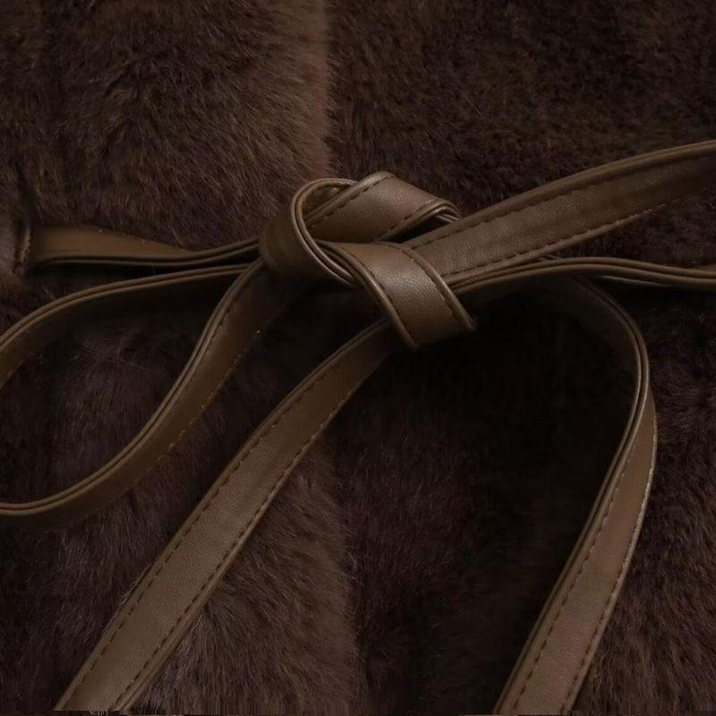 Kaslead New Women Clothes Western Style Fashion Fur Integrated Imitation Mink Fur Tether Fur Outerwear