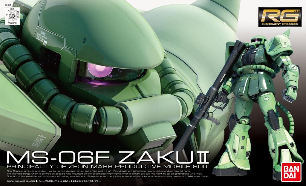 1/144 RG MS-06F Zaku II Model Kit - Mobile Suit Gundam