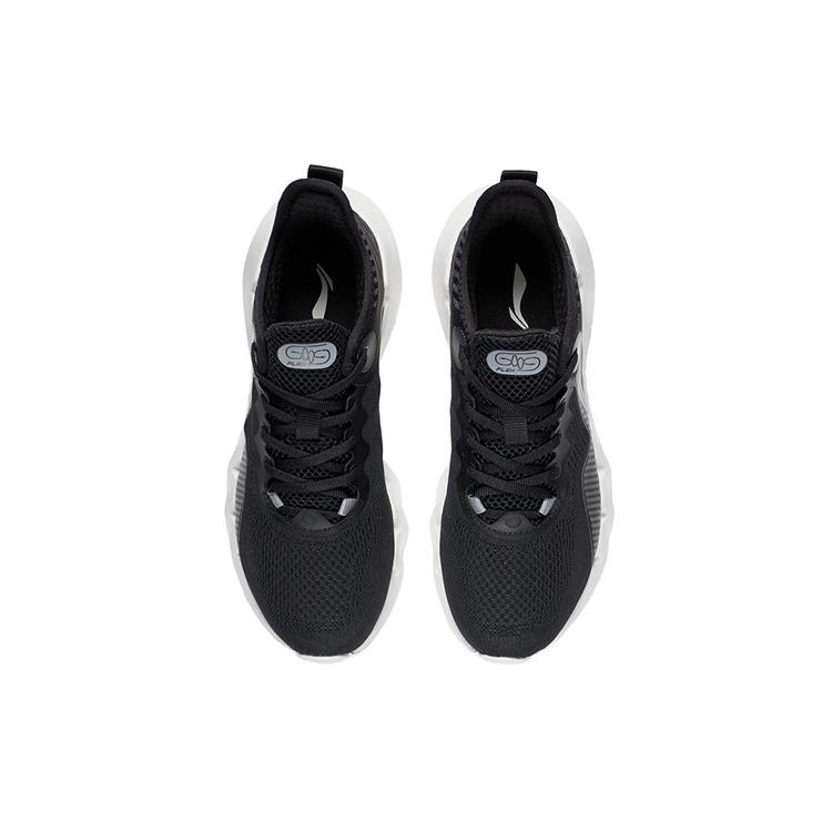 Li Ning Fabric Cushioning Slip Resistant Abrasion Resistant Low top Casual Shoes Women's Black AGLS024-5