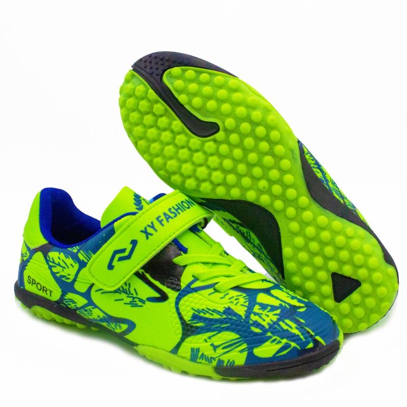 Children Firm Ground Soccer Shoes Turf Football Sneaker Athletic Cleats Soccer Sneakers for Kids Outdoor Indoor Sports Anti-slip