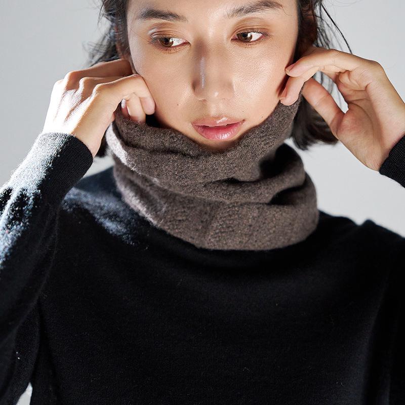 Women's 100% Pure Cashmere Knitted Neck Warmer Scarf - Autumn/Winter Hollow Fashion Style.