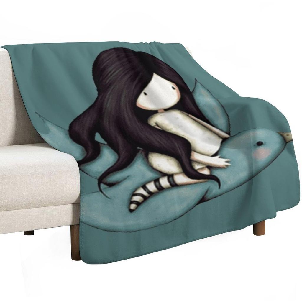 Gorjuss Flying Like a Bird Throw Blanket Reusable Durable Soft Blanket for All Seasons
