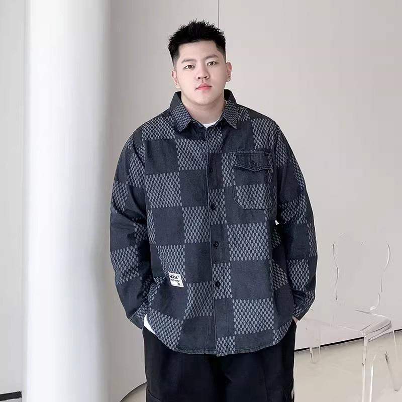 

Клетчатый узор, мужская куртка большого размера из мягкой ткани высокого качества, ветрозащитная, модная, универсальная, повседневная, спортивная, легкая, джинсовая куртка 6XL recommends 275-150kg чёрный