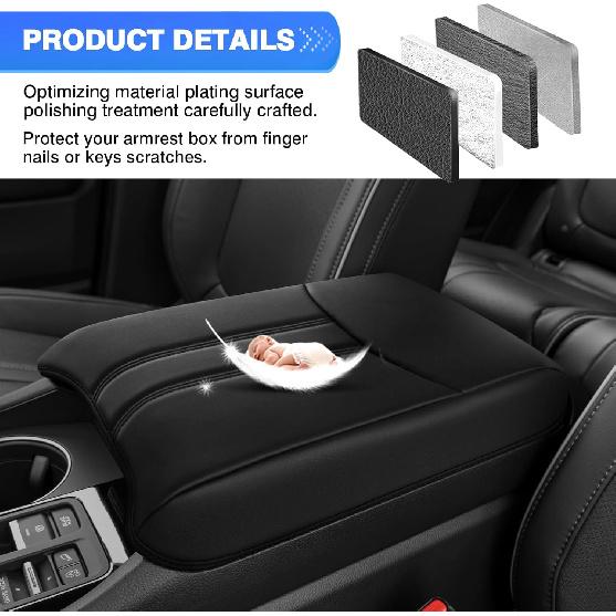 Autorder Center Console Cover For -2025 2026 Honda Pilot/ 2024-2026 Ridgeline Passport Accessories Armrest Cover Anti-Scratch Middle Console Pad