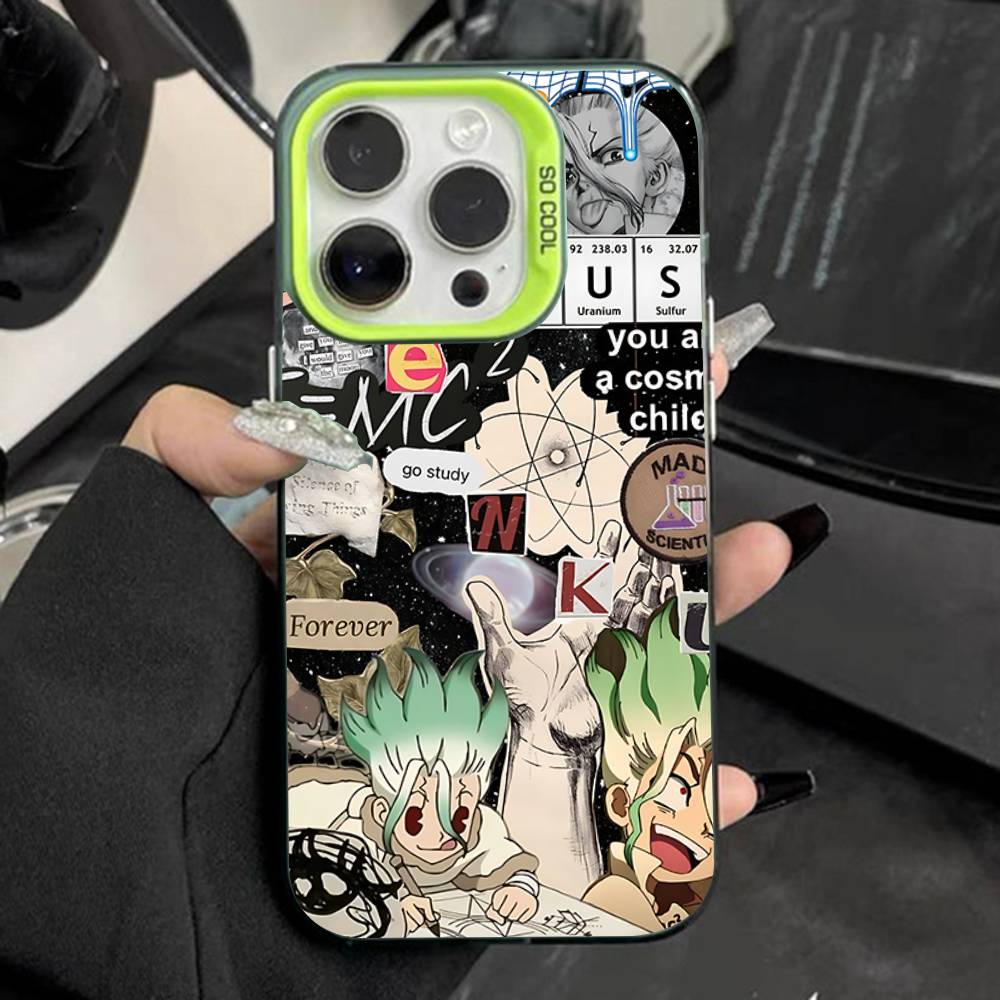 

Senku Ishigami S-Stone Phone Case For iPhone 16,15,14,13,12,11,Pro,Max,Plus,Mini,SE Anti Fall Green Matte Hard Bumper iPhone14