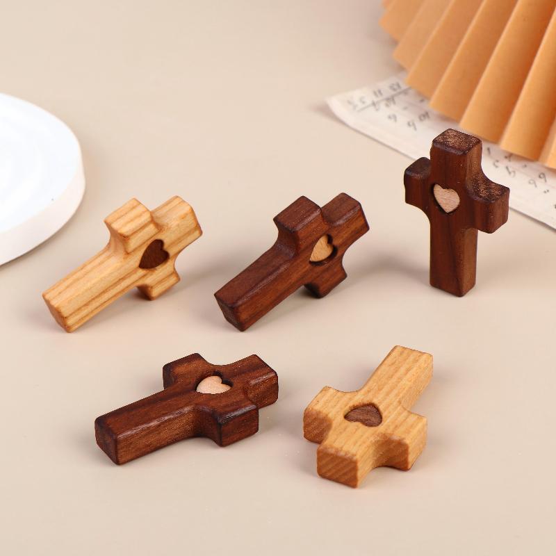 1/3 Stück Holzkreuze Dekoration Mini Taschenkreuze Handflächenkruzifix Finger Spielzeug Für Erwachsene Kinder Gebet Und Glaube Geschenk