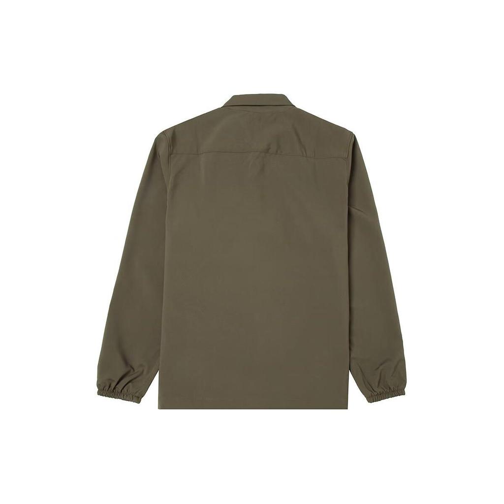 Timberland Solid Logo Design Point Collar Outdoor Casual Loose Long Sleeve Shirt Men shirts Green A2JJR-A58