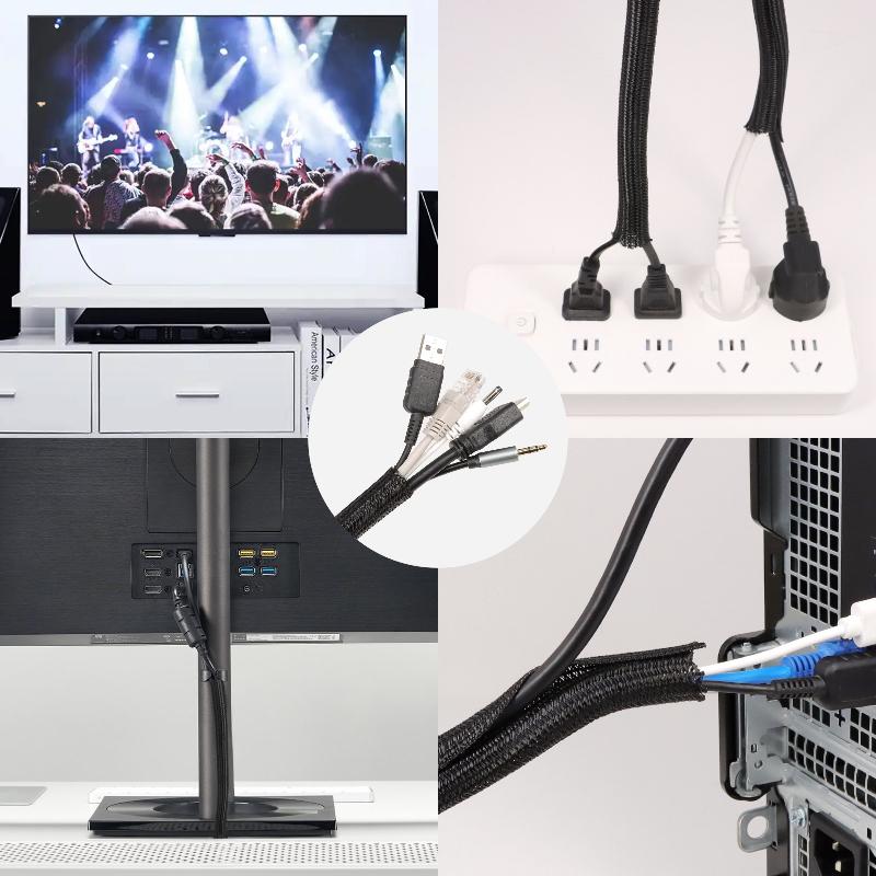 Ochraniacz Kabla Karbowana Rurka Oplot Kablowy Rękaw Kablowy Rozcięty Oplot na Kabel USB Przewód Zasilający Kabel Audio-Wideo TV Komputer Dom Auto