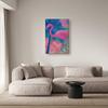 Bild - Rosa Flamingo - Abstrakter Flamingo Vor Dem Hintergrund Von Palmen Und Eiswürfeln