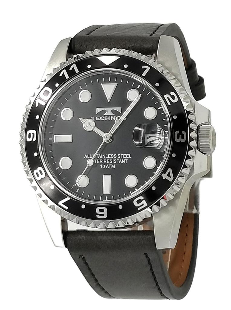 TECHNOS Technos Men's Watch Diver Watch Leather Strap Metal Strap Included Rotating Bezel Black TASM419SB-L