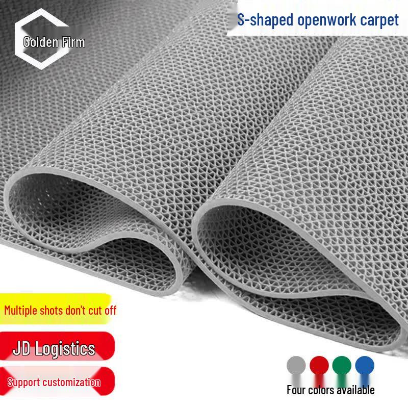 Jingu Lao ПВХ Полый Режущийся Нескользящий Напольный Коврик 4.5mm x 0.9m x 1m, Grey