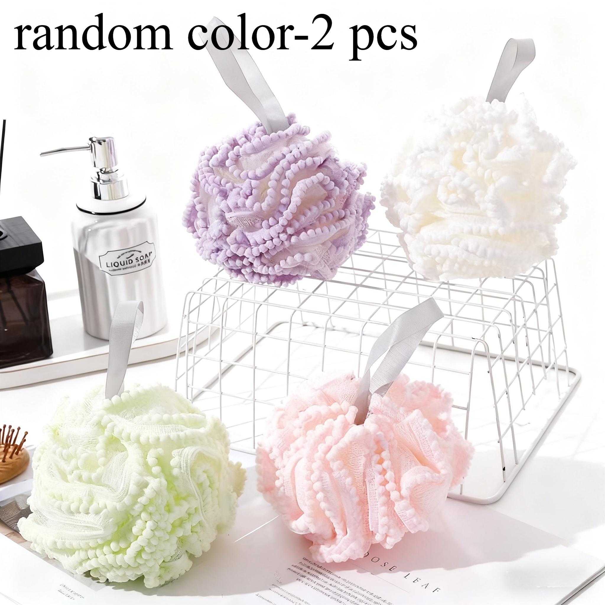 

2pcs Bath Sponge Ball, Cute Unisex Body Exfoliating Bathroom Accessories, Suitable for Home, Bathroom Essentials 2pcs
