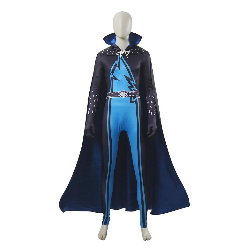 Megamind Superschurke Plüschoverall mit Umhang Kostüm für Bühnenauftritt
