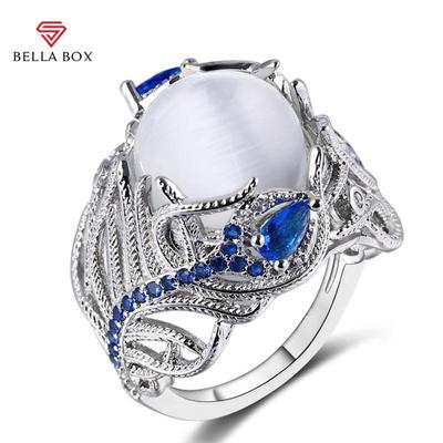 Mode-Feder-Design-Ringe für Frauen, Accessoires für Party-Geschenke, Vintage-Schmuck