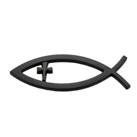 Autoaufkleber Fischförmiges Emblem 3D-Metalltextur Autoaufkleber mit starkem Klebstoff Wasserdicht Sonnenschutz für Karosserie Stoßstange Fenster