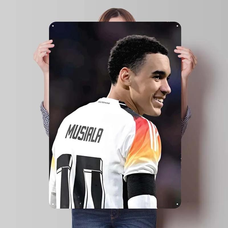 Jamal Musiala Metal Sign Sports Poster Vintage Tinplate Sign Plaque for Wall Art Decoration Gamer Room Decoration Man Retro Home