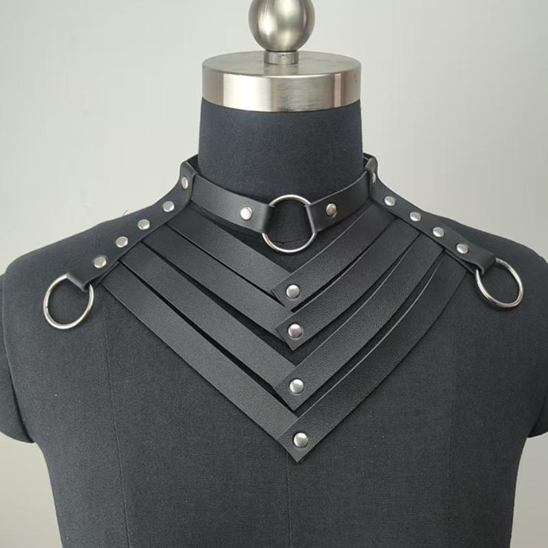 1Pc Punk Women Harajuku Heart Religion Cross PU Leather Choker Necklaces Punk Gothic Spike Rivet Collares Bell Torques Jewelry