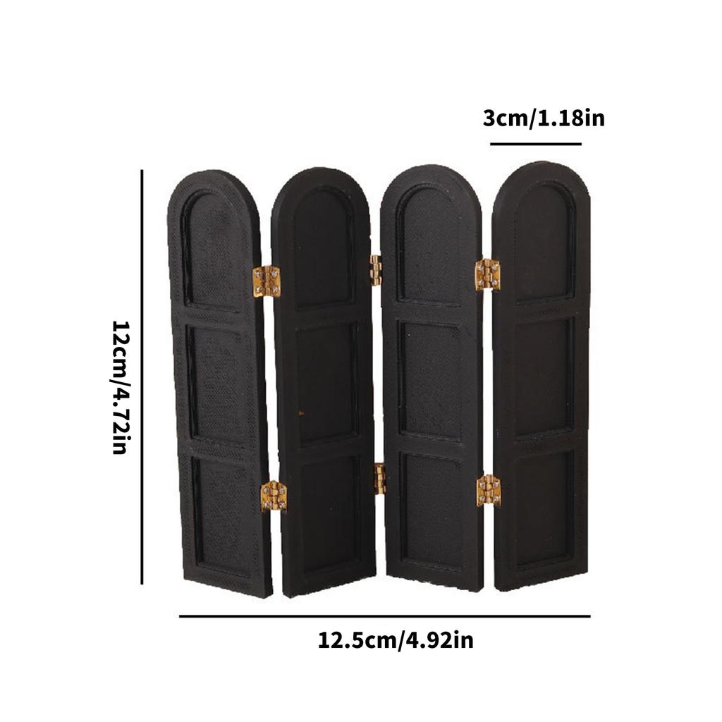 Miniature Room Divider Screen With Foldable Panel For 1:12 Doll House Scene Setting And Craft Model Collection Decors