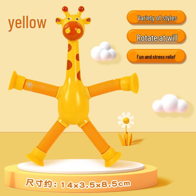 Luminous Telescopic Giraffe Robot Toy with Suction Cup - Creative and Educational Kids' Cartoon Toy