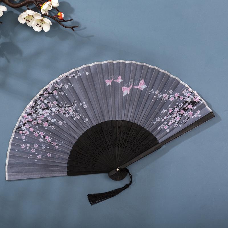 Classical Chinese Dance Fan - Handmade Bamboo Folding Fan for Wall Decor, Performance Costume & Partition Screen