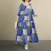 Long Sleeve Plus Size Vintage Floral New In Dresses for Women Casual Loose Spring Summer Autumn Dress