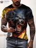 Men's T-Shirts Short Sleeve Beasts Graphic 3D Animal Printed Street Style Man Tops Oversized T-Shirt Casual O-Neck Harajuku Tee