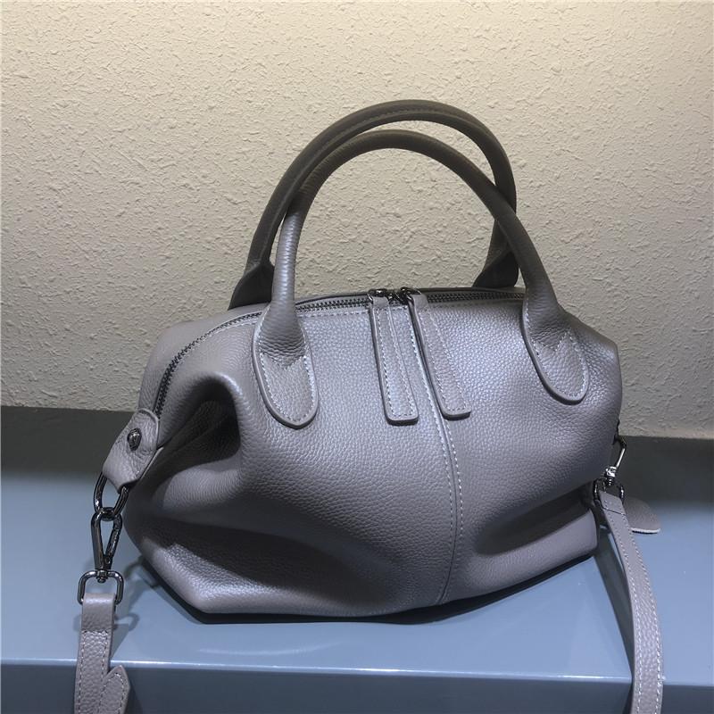 Дизайнерская сумка роскошные сумки на плечо из натуральной кожи для женщин повседневные сумки однотонная большая повседневная сумка через плечо женская Mochila серый 6000₽