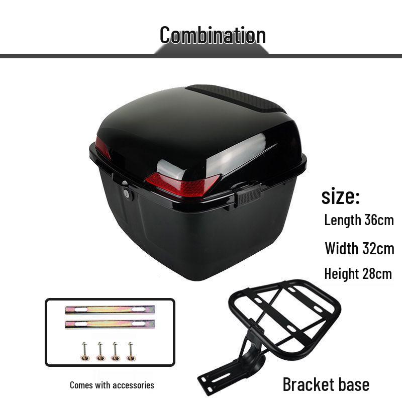Universal Electric Bicycle Trunk Rack with Backrest and Storage Box