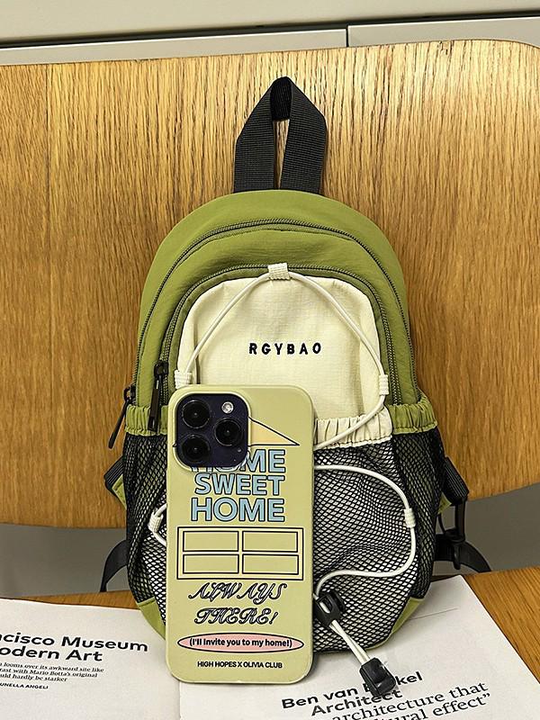 Retro Color Block Crossbody Chest Bag - Mini Outdoor Sports & Hiking Backpack