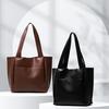 Korean Version Retro Elegant Simple Soft Leather Shoulder Bag Large Capacity Commuter Tote Bag Fashion Versatile Handheld Bucket Bag