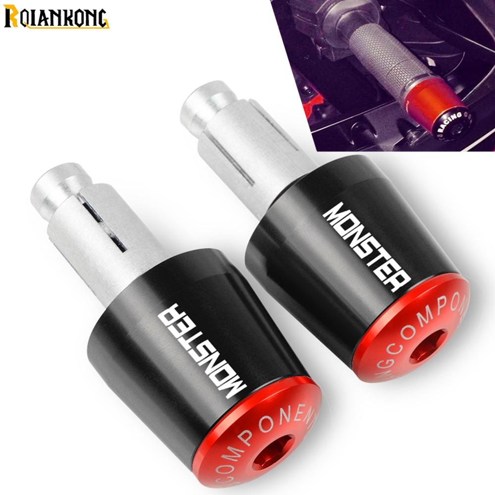 

7/8mm CNC Motorcycle Handlebar Grips Handle Bar Cap End PlugsFor Ducati MONSTER 695 696 795 796 797 821 1200 1200S 1100/S