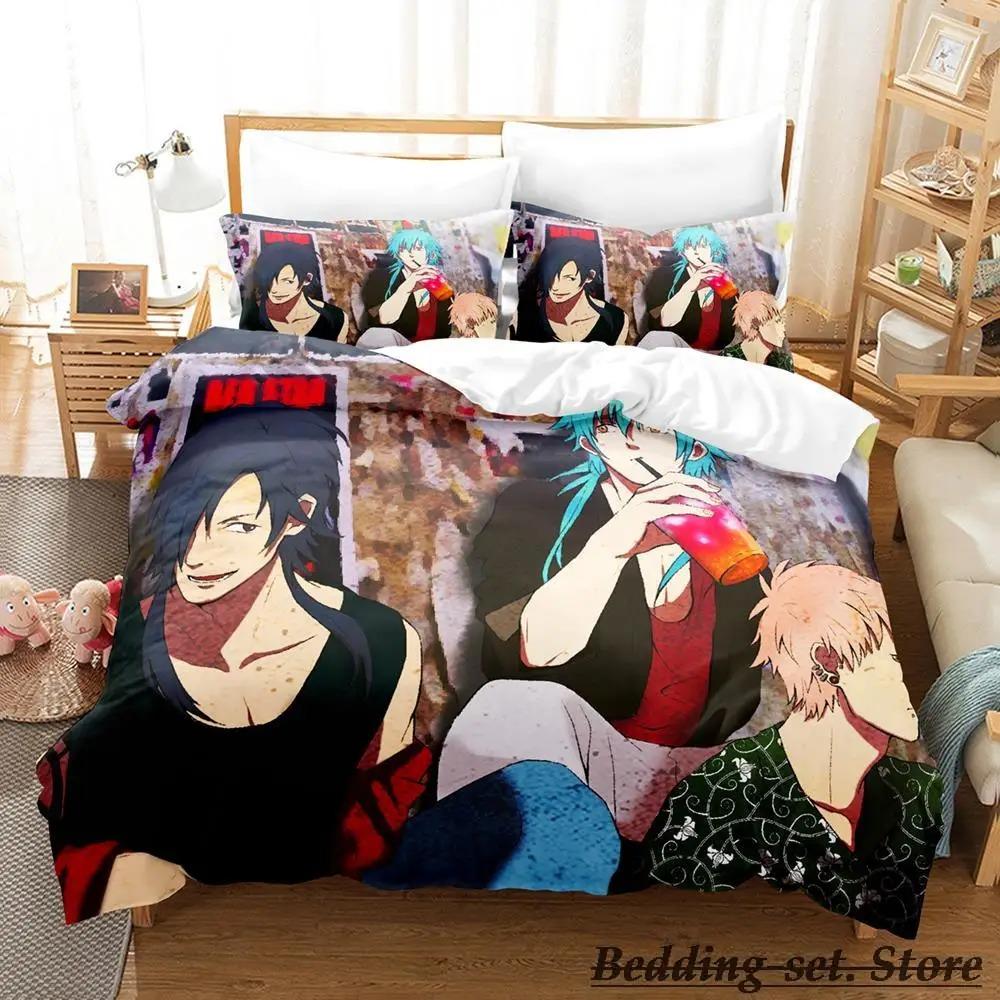 New DRAMAtical Murder Bedding Set Cartoon Anime Three-piece Set Adult Kid Bedroom Duvetcover Sets 3D Kawaii Letto Matrimoniale