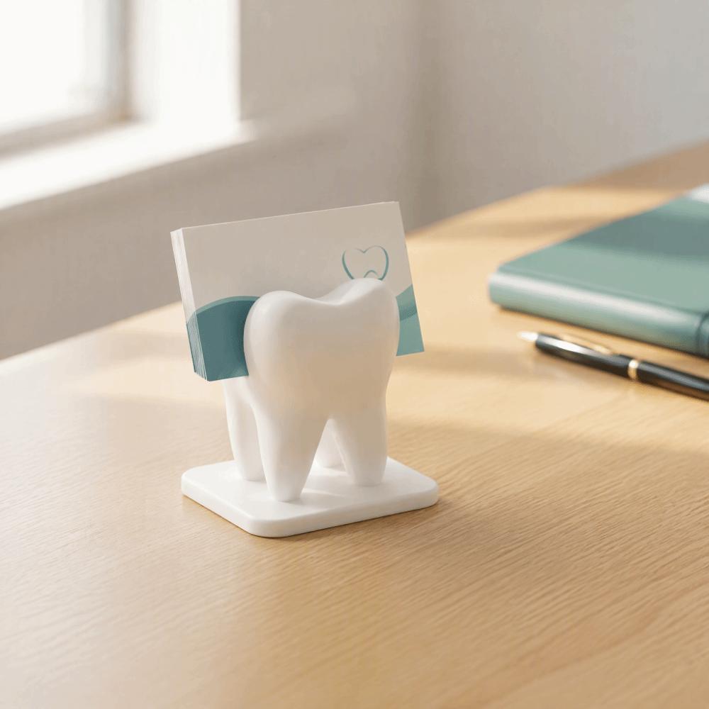 White Dentist Business Card Holder Dental Clinic Name Card Display Organizer Workbench Use