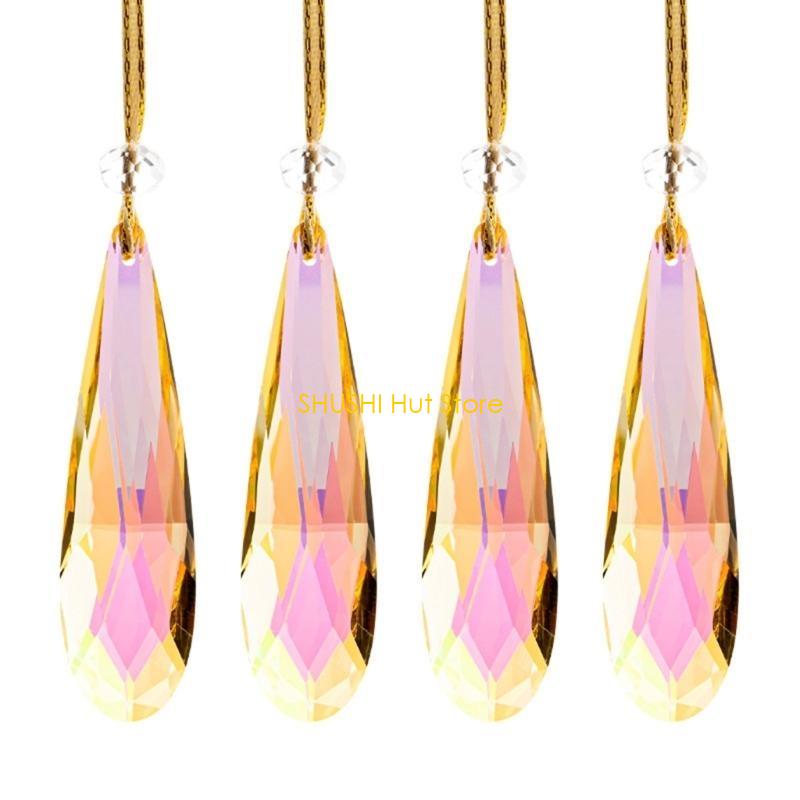 Sparkling Glass Crystal Suncatchers Colorful Crystal Suncatchers Hanging Charm for Brightening Window and Curtains D57B