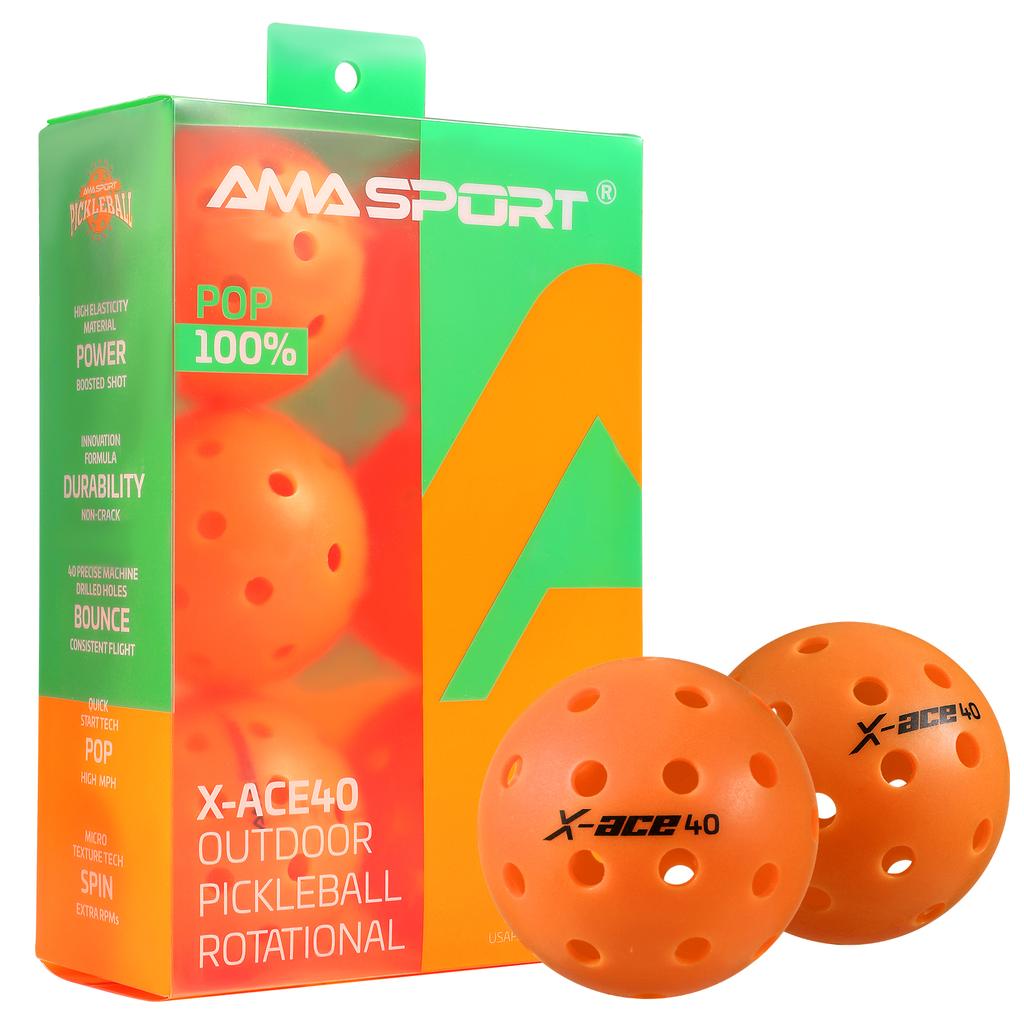 AMASPORT Pickleball Bälle X-ACE40 Professionelle Offizielle Pickleball Bälle Hoher Rückprall & Hohe Sichtbarkeit für Outdoor-Spiele