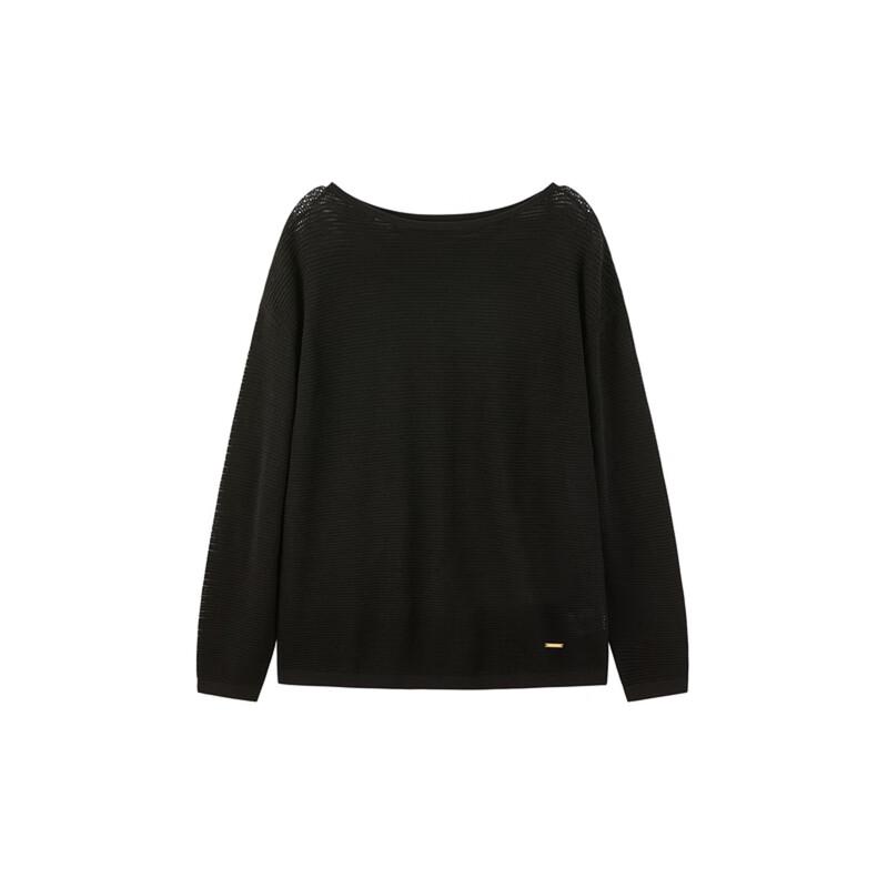 PEACEBIRD Women's Hollow Out Acetate Knit Top