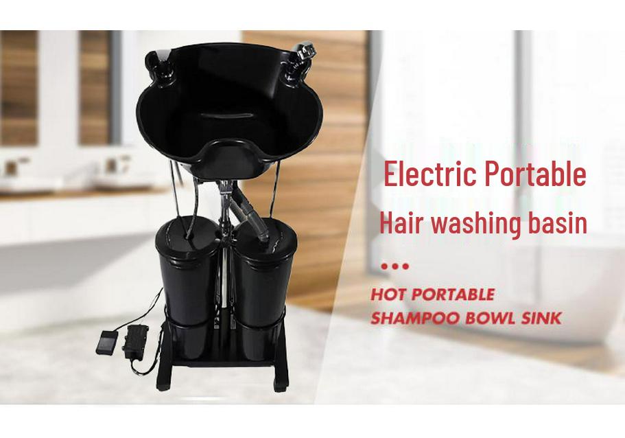 Portable Electric Hair Washing Basin with Water Pump & Double Bucket for Salons