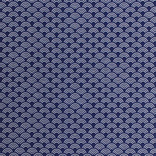 Dyeing Anbo Hand Towel Navy Authentic Dyed Cotton Made In 35cm X 100cm "Seigaiha Pattern, Blue" 100% Tokuoka, Japan,