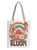 Cotton Canvas Bag With Embroidery And Zipper Closure For Casual Travel And Daily Use