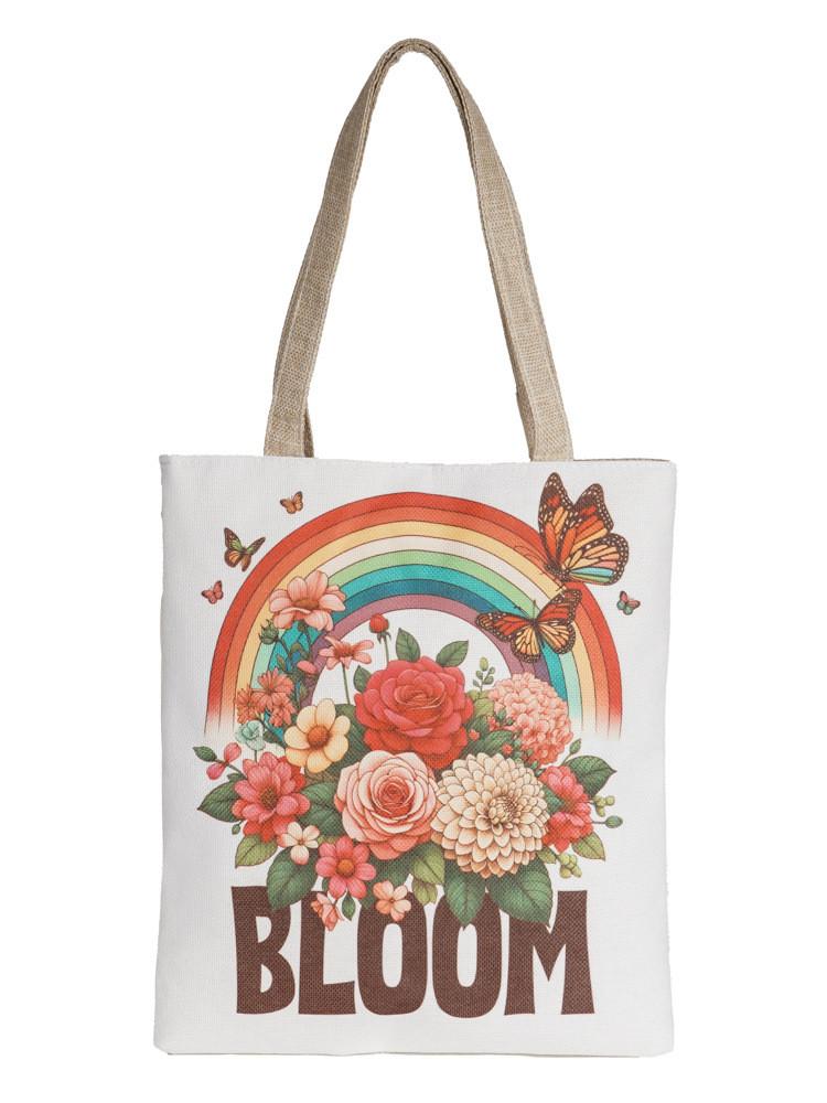 Cotton Canvas Bag With Embroidery And Zipper Closure For Casual Travel And Daily Use