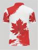 Men'S Shirt, Canadian Maple Leaf Print, Red And White Casual Athletic Style, Lightweight Breathable Fabric, Suitable for Outdoor Activities, Fitness,