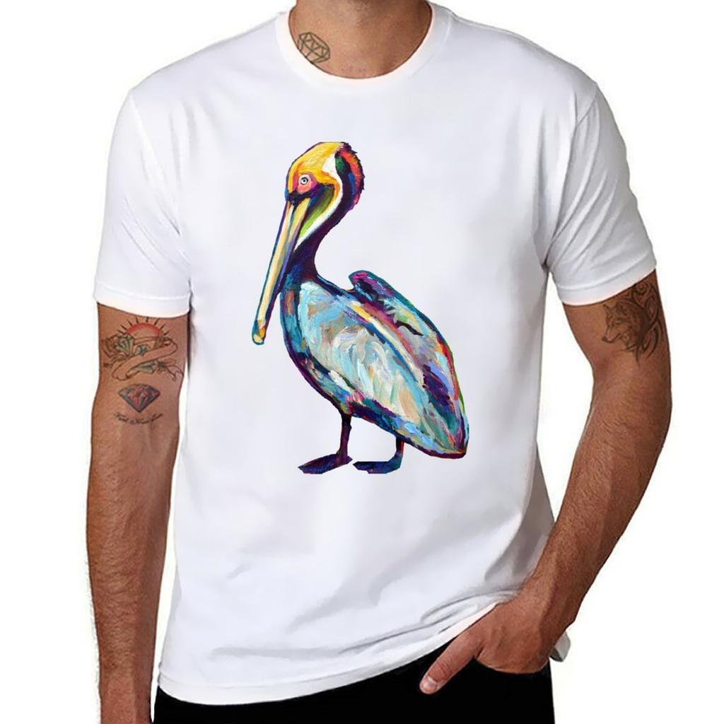 Colorful Pelican by Robert Phelps TShirt Industrial Work Tee Shirt