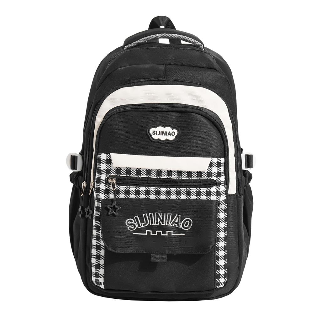 Schoolbag Cute Ins Style Schoolbag Women's Large Capacity Multi-compartment Simple Versatile Backpack Junior High School Lightweight Backpack Women