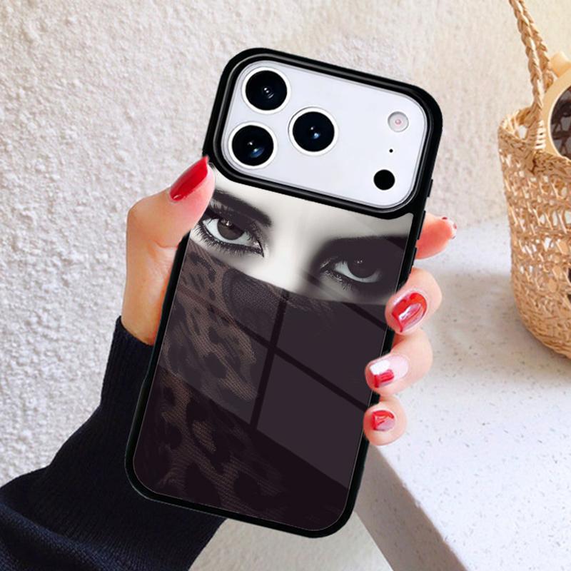 Woman Crown Hijab Face Muslim Islamic Gril Eyes Phone Case For iPhone 17 Air 16 15 14 13 12 11 Pro Max Plus