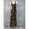 Foreign Trade Order Lu's Home Sling Flocking Flowers Sling Backless Slimming Elegant Fashion Socialite Party Sheath Dress