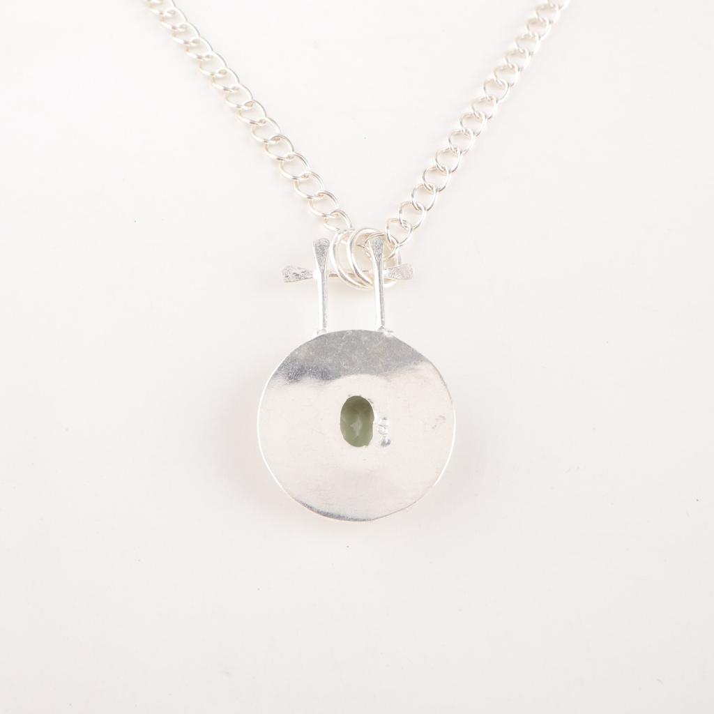 Green Amethyst Gemstone 925 Sterling Silver Jewelry Handmade Girls Pendant 1.4" PP-57-10