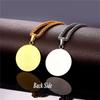 Stainless Steel Round Tag Pendant Letter Cross Necklace Gift