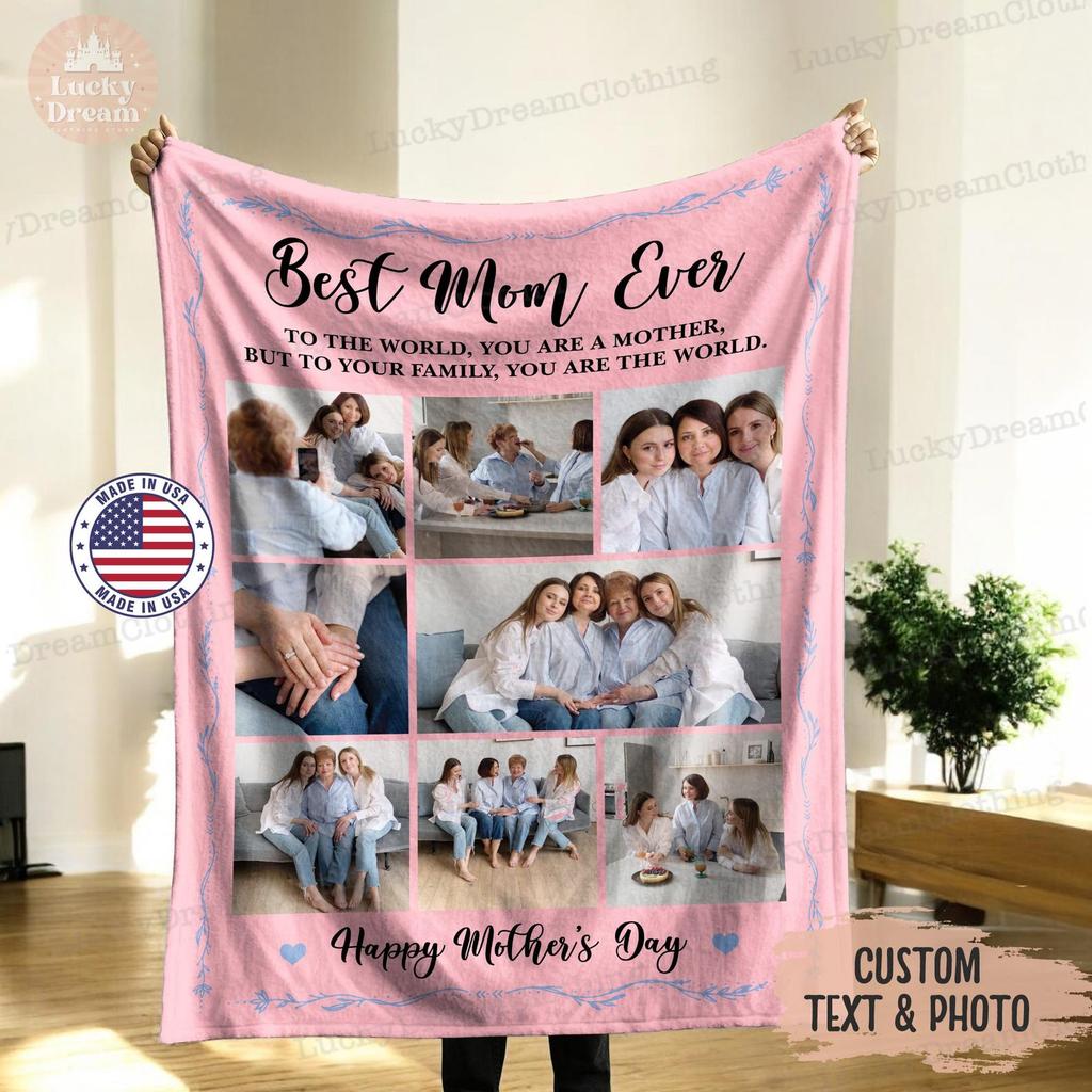 Personalized Photo Blanket Collage, Picture Blanket With Text, Friend Birthday Wedding Anniversary, In Loving Memory, Mother's Day Gift 2025