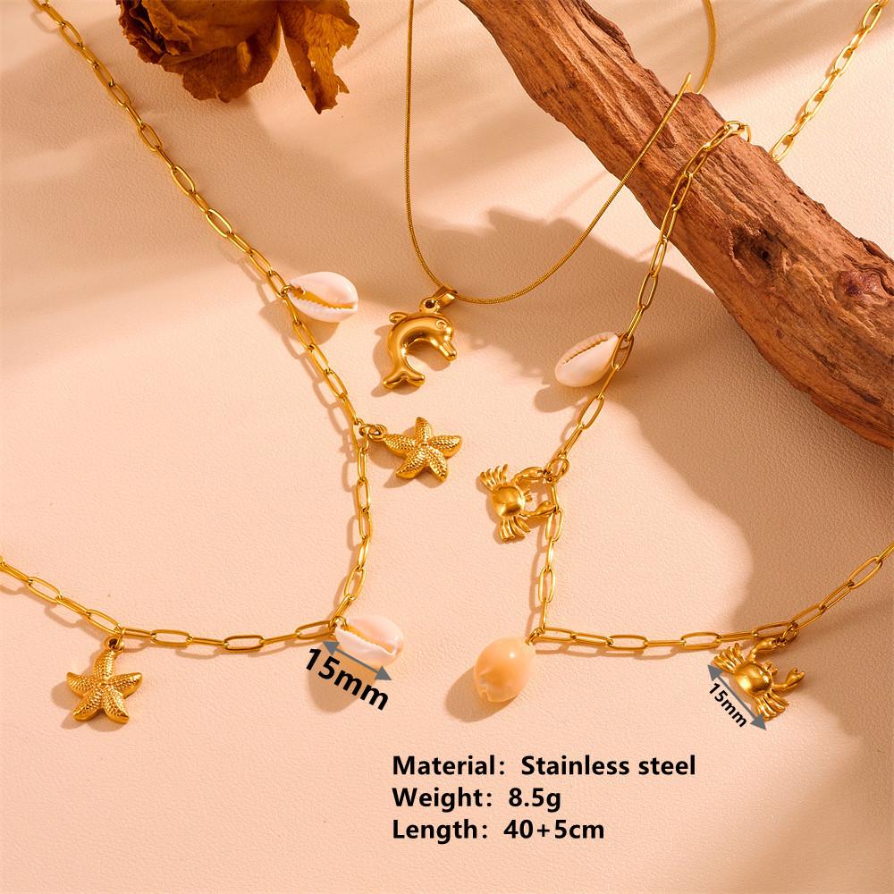 Summer Ocean Beach Marine Life Pearl & Shell Pendant Necklaces - Colorfast & Stylish